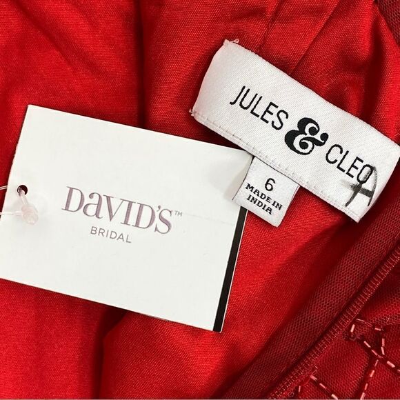 Jules and Cleo Beaded Sequin Mermaid‎ Sheath Dress Red Juniors 6 - Picture 12 of 13